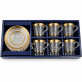 Luxury Glass Tea Cup Set with Saucers – 12 Pieces