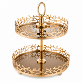 2-Tier Gold Serving Stand