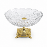 Elegant Crystal Dessert Stand with Gold Base – Pedestal Serving Bowl