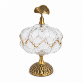Luxury Glass Candy Jar with Lid & Gold Base – Elegant Pedestal Candy Dish