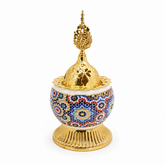 Luxury Moroccan Incense Burner – Gold Lid Mosaic Bakhoor Burner