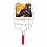 BBQ Grill Basket with Handle Portable Barbecue Fish Meat Grill Rack