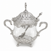 Elegant Glass Sugar Bowl with Lid