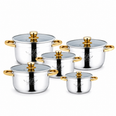 10-Piece Stainless Steel Cookware Set with Glass Lids