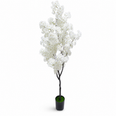Artificial White Blossom Tree with Vase, 1.5 m