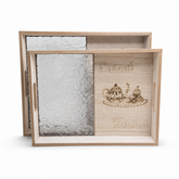 Handcrafted Wooden Tea Serving Tray Set with Sweet Home Engraving