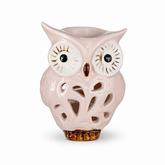 Ceramic Owl Cutout Tealight Holder Lantern Pastel Pink Home Decor Gift