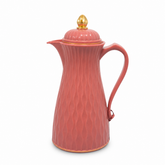 Luxurious Vintage Pink Coffee Carafe with Gold Accent Lid