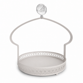 Elegant Silver Decorative Serving Tray with Handle