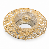 Luxury Gold Filigree Decorative Cake Stand with Crystal Accents