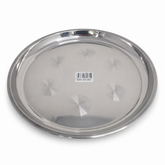 Round Stainless Steel Serving Tray 14-Inch Durable and Elegant for Home or Catering