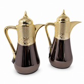 Elegant Arabic Thermal Coffee Carafe Set – 1.0L Insulated Hot Drink Dispenser with Decorative Gold Finish