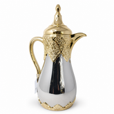 Luxurious Gold-Plated Arabic Coffee Pot Steel Dallah - Traditional Design