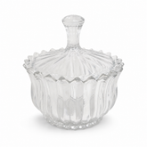 Elegant Crystal Glass Lidded Candy Dish Bowl for Wedding Decor and Kitchen Storage