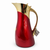 Elegant Red and Gold Ornate Insulated Pitcher 2L – Luxury Thermal Carafe for Hot and Cold Drinks