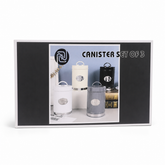 Set of 3 Stylish Metal Canisters for Kitchen Storage with Clear Viewing Windows