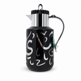 Elegant Arabic Calligraphy Black Thermos Flask 1L - Premium Stainless Steel Insulated Pitcher