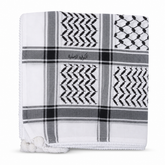 Classic Black and White Premium Keffiyeh Scarf with Embroidered Detail