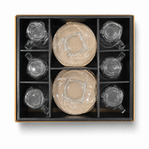 12-Piece Glass Cup and Saucer Set – Elegant Crystal Clear Design for Tea Party or Coffee Gathering