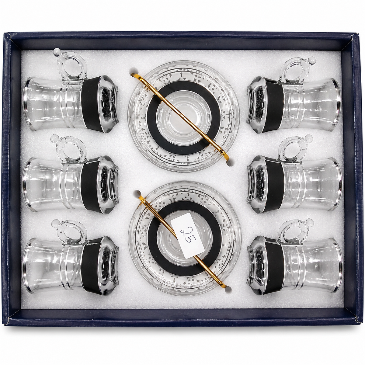 Modern Turkish Tea Glass Set – 14 Pieces