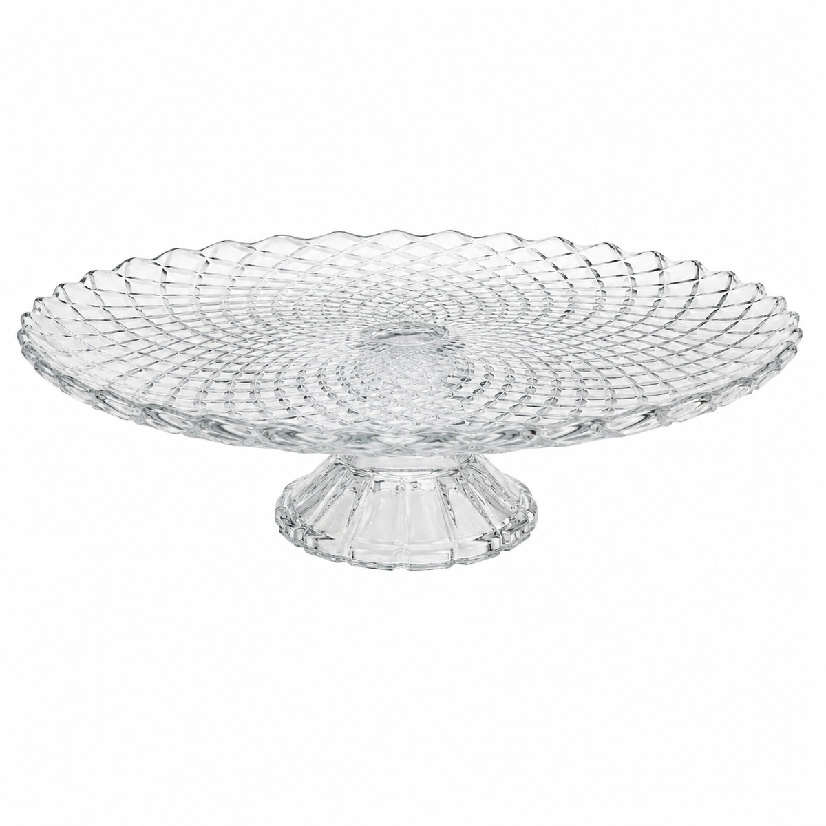 Elegant Glass Cake Stand with Pedestal Base