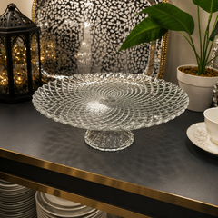 Elegant Glass Cake Stand with Pedestal Base