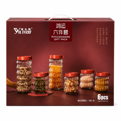 6PCS Glass Storage Jars Set Kitchen Canisters with Lids Food Storage Containers