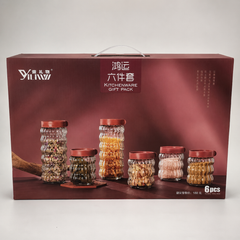 6PCS Glass Storage Jars Set Kitchen Canisters with Lids Food Storage Containers