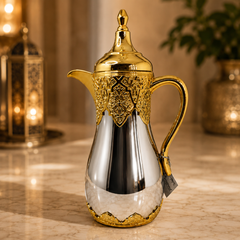 Luxury Gold Plated Arabic Coffee Pot - Traditional Dallah Design