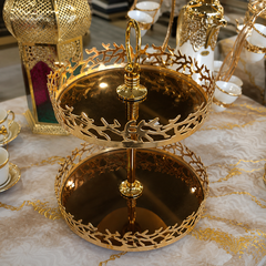2-Tier Gold Serving Stand