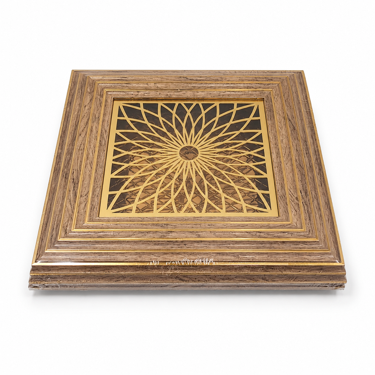 Luxury Decorative Serving Tray with Lid Gold Wooden Design Candy Dates Tray