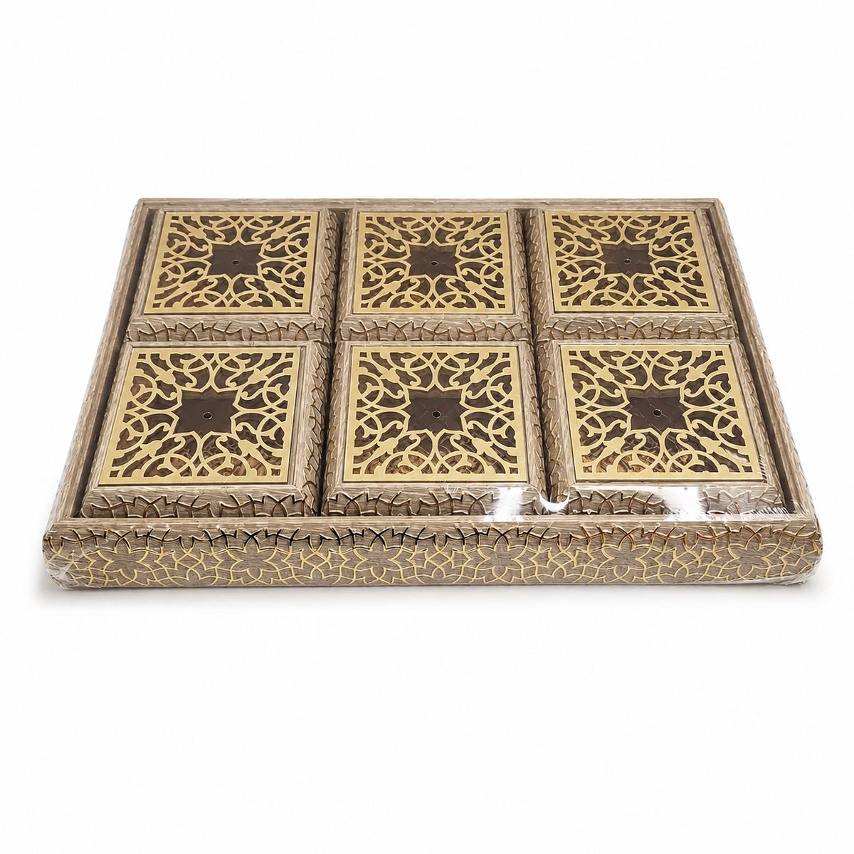 Luxury Divided Serving Tray 6 Section Arabic Sweets Dates Serving Platter