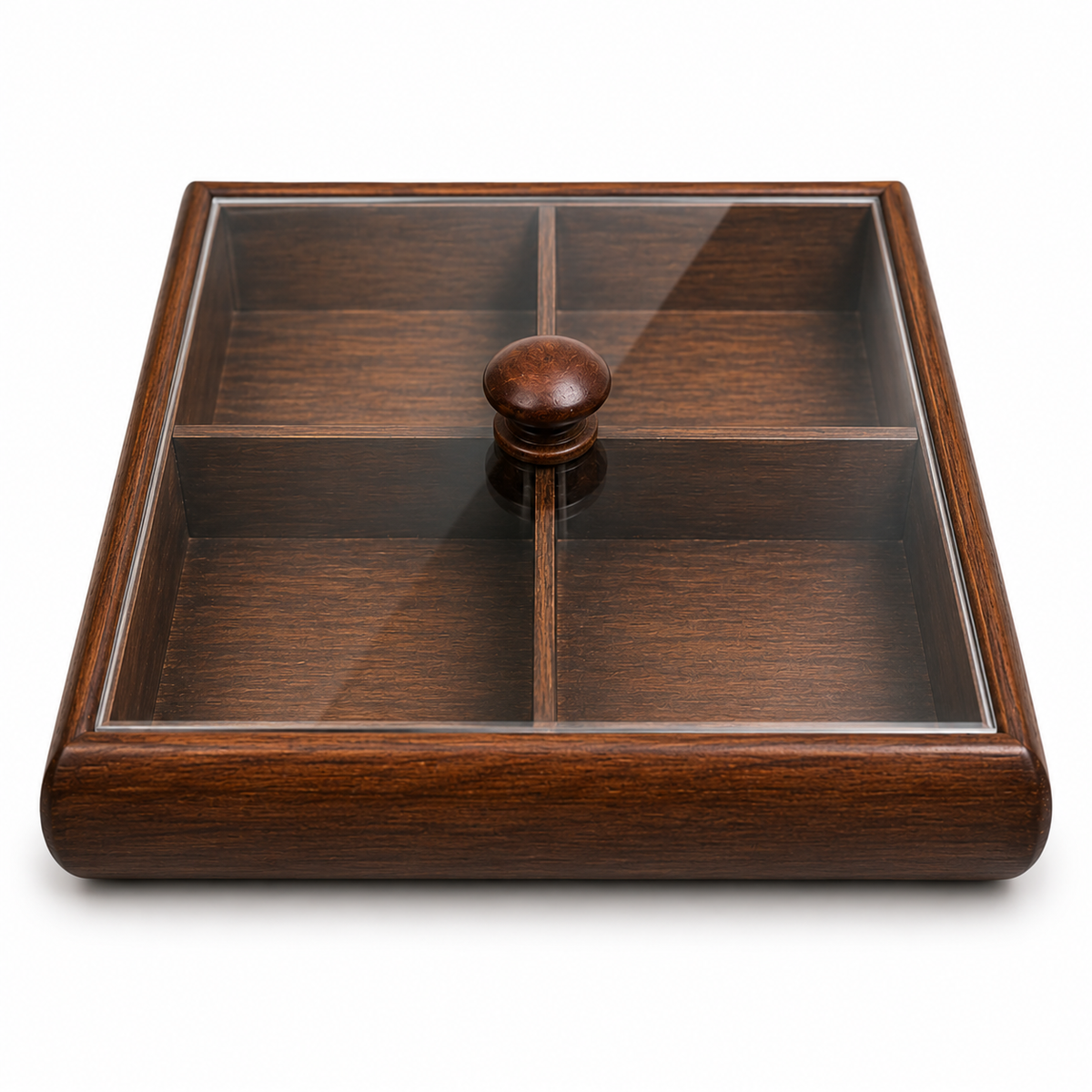 Divided Serving Tray with Lid 4 Section Snack Candy Dates Serving Box