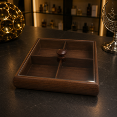 Divided Serving Tray with Lid 4 Section Snack Candy Dates Serving Box