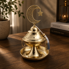 Luxury Gold Covered Serving Bowl Arabic Date Holder Ramadan Decor