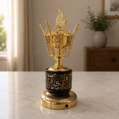 Luxury Arabic Incense Burner – Gold Bakhoor Burner with Calligraphy Design