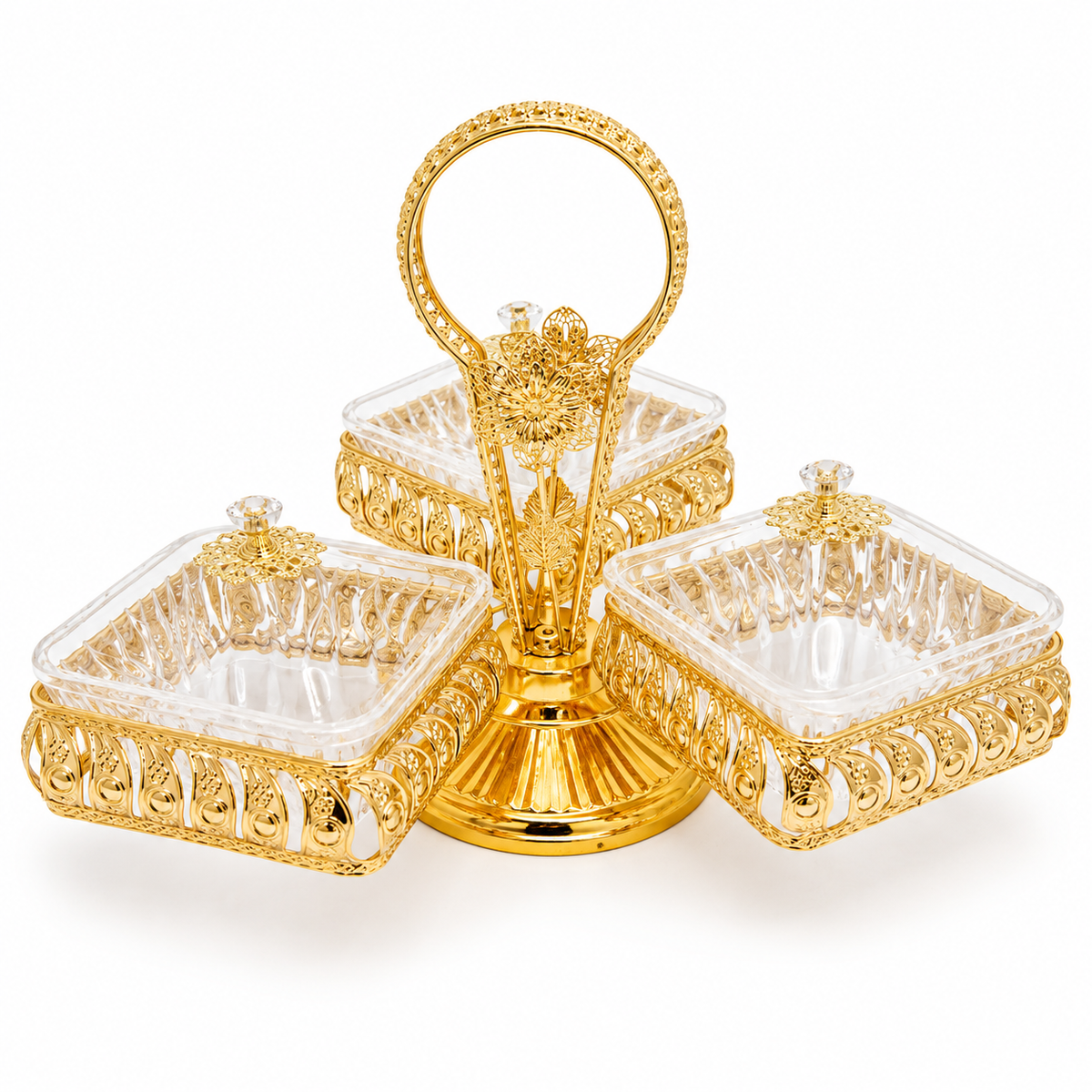 Luxury 3-Tier Serving Tray Set – Gold Snack & Dessert Display Stand