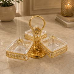 Luxury 3-Tier Serving Tray Set – Gold Snack & Dessert Display Stand
