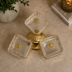Luxury 3-Tier Serving Tray Set – Gold Snack & Dessert Display Stand