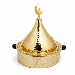 Luxury Gold Incense Burner with Crescent Design