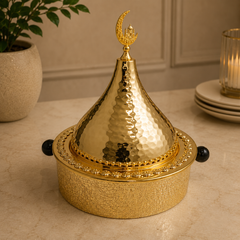Luxury Gold Incense Burner with Crescent Design