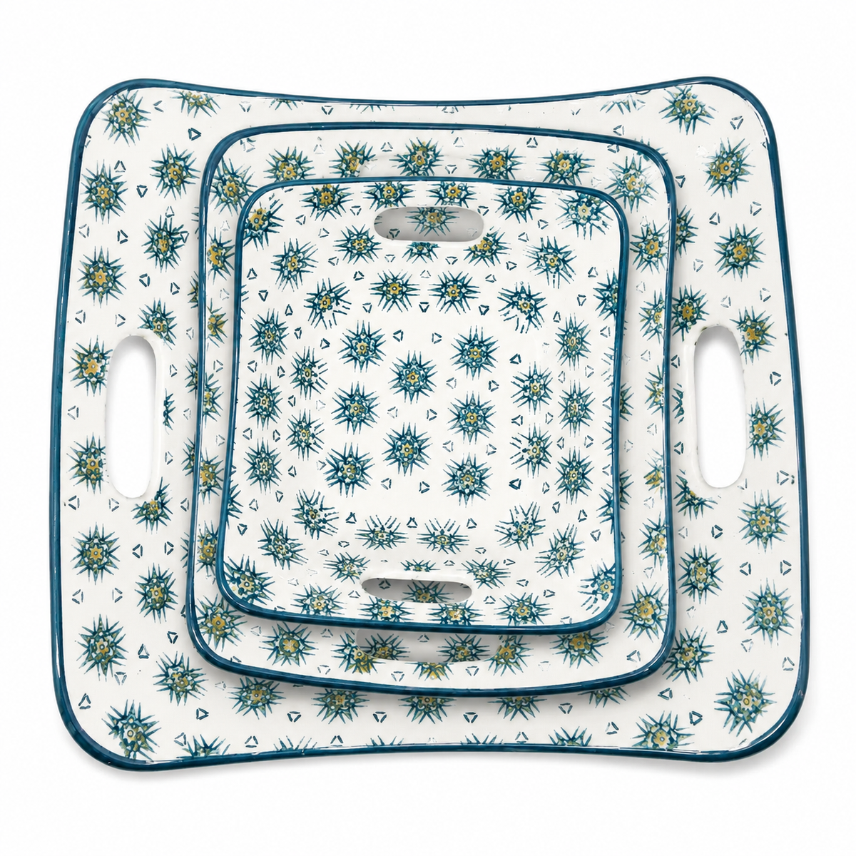 Patterned Serving Tray Set