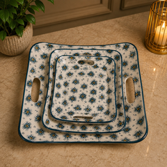 Patterned Serving Tray Set