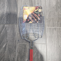 BBQ Grill Basket with Handle Portable Barbecue Fish Meat Grill Rack