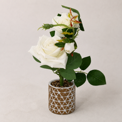 Artificial White Rose Arrangement