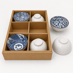 6-Piece Japanese Style Ceramic Bowl Set