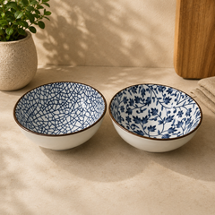 2-Piece Japanese Style Ceramic Bowl Set