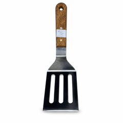 Stainless Steel Slotted Turner with Wooden Handle