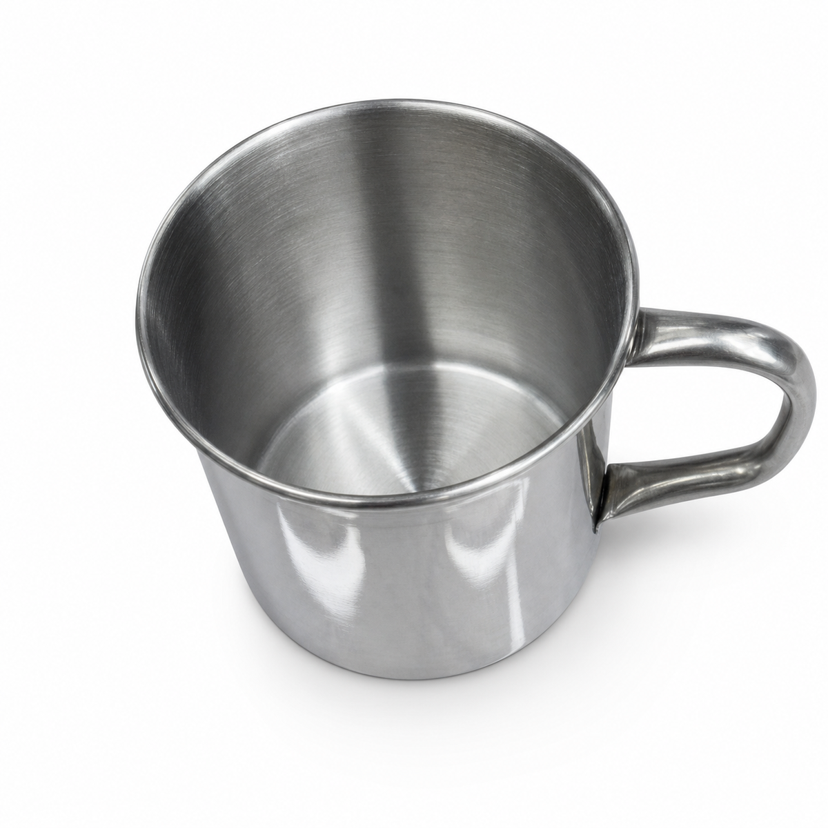Silver stainless steel cup
