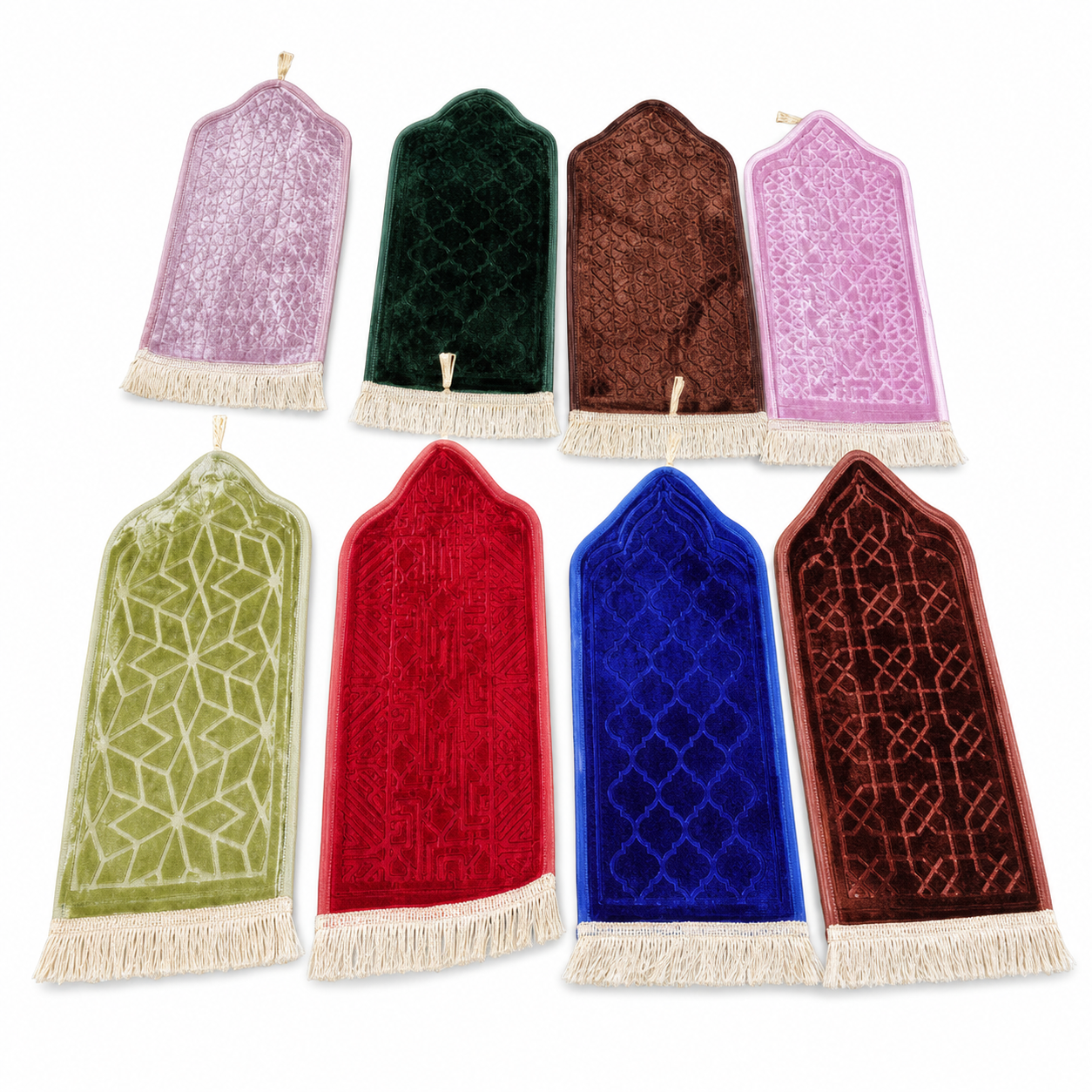 Prayer mat with fringe trim, 50 × 95 cm, in assorted colors